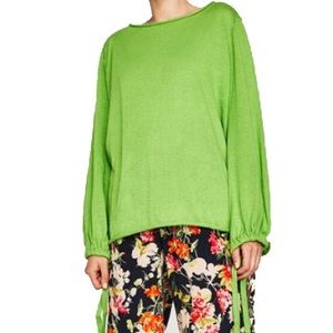 Zara Knit Tie Sleeve Top